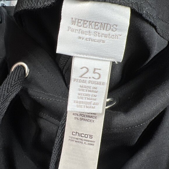 Chico's Black Cargo Shorts with Relaxed Fit - Picture 3 of 7